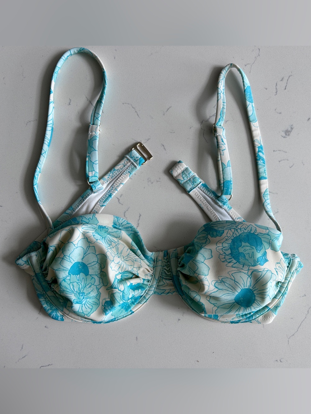 Shade & Shore Aqua Floral Women’s Two-Piece Swim Suit - Picture 2 of 10